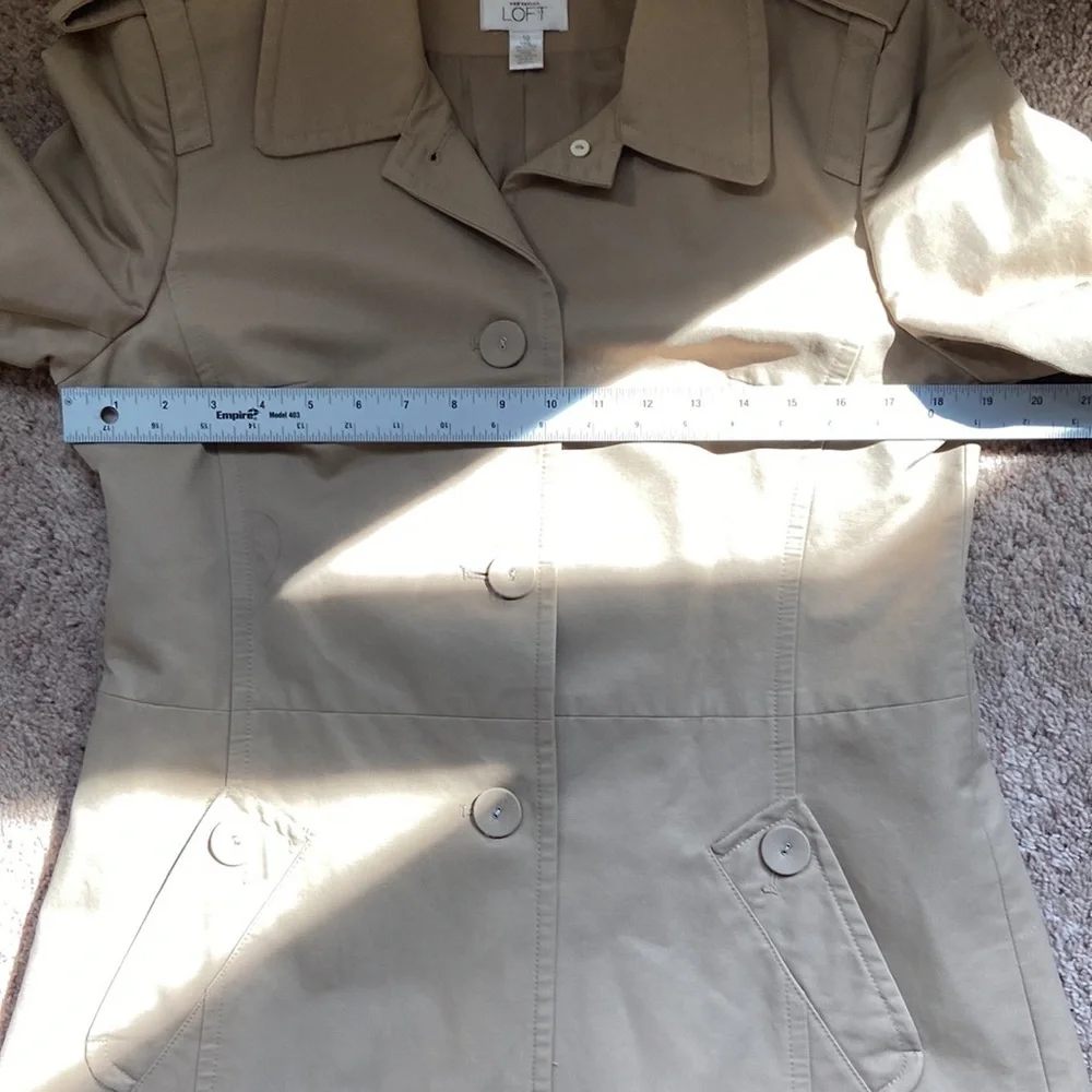 Ann Taylor Loft Women’s Trench Rain Coat Beige Size M Water resistant. Fall Coat - Picture 16 of 17